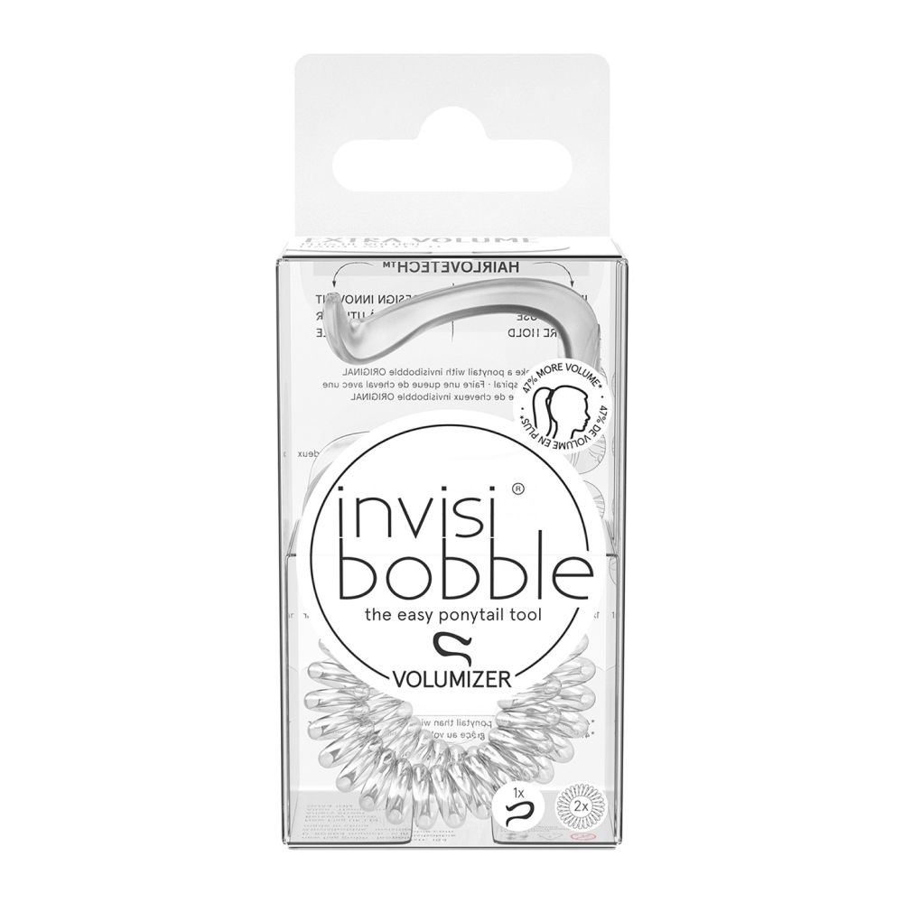 Invisibobble Volumizer Crystal Clear (1 Volumizer + 1 Original) - gomas para el pelo - Curly Nest Spain