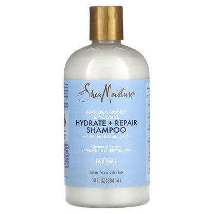 Shea Moisture Manuka Honey &amp; Yogurt Hydrate + Repair Shampoo 384ml - Champú Reparador - Curly Nest Spain