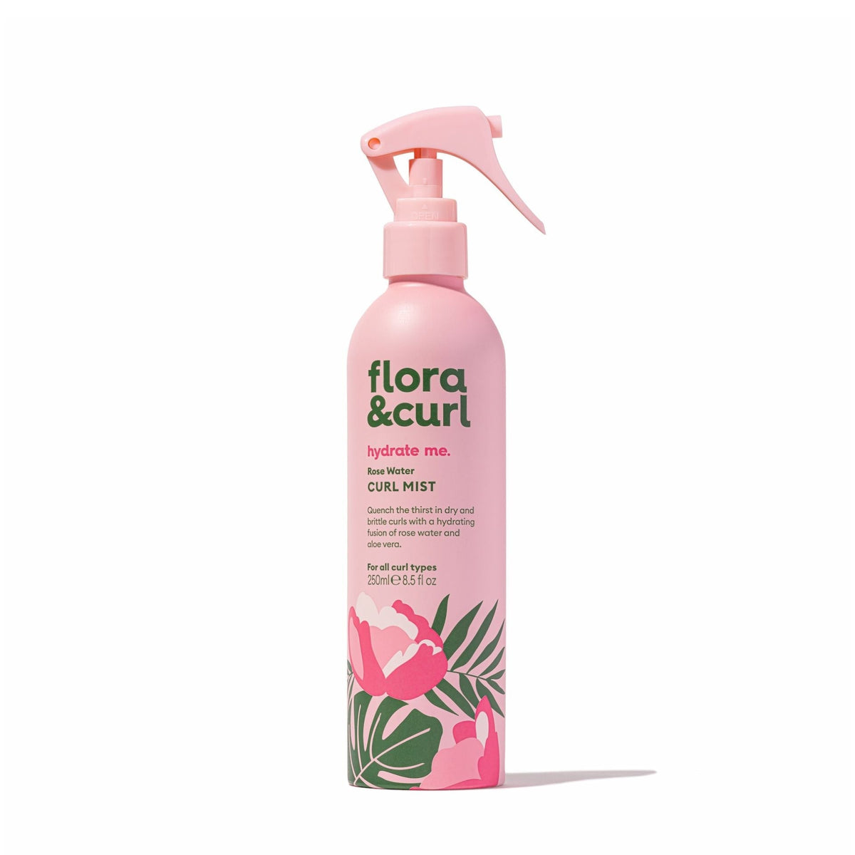Flora &amp; Curl Hydrate Me Rose Water Curl Mist 250ml - Refrescador de rizos - Curly Nest Spain