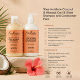 Shea Moisture Coconut & Hibiscus Curl & Shine Shampoo and Conditioner Pack - All - Curly Nest Spain