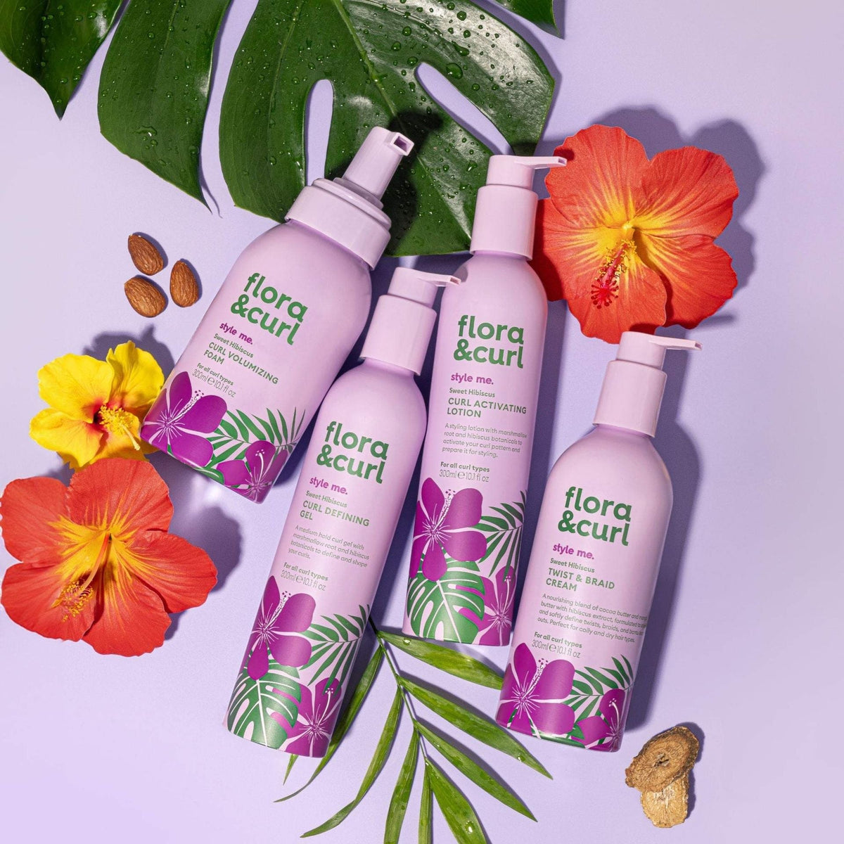 Flora &amp; Curl Style Me Sweet Hibiscus Curl Defining Gel 300ml - Gel Definidor de Rizos - Curly Nest Spain