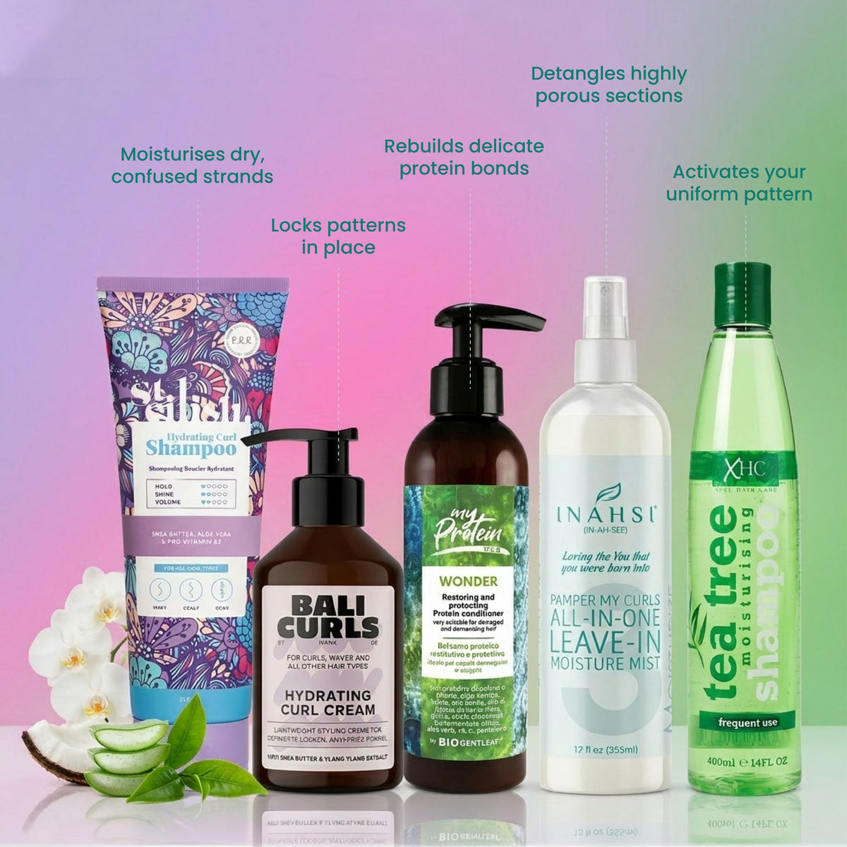 CurlyNest Starter Kit for Wavy Curly Hair 2C-3A - Texture Alignment - Cuidado capilar personalizado - Curly Nest Spain