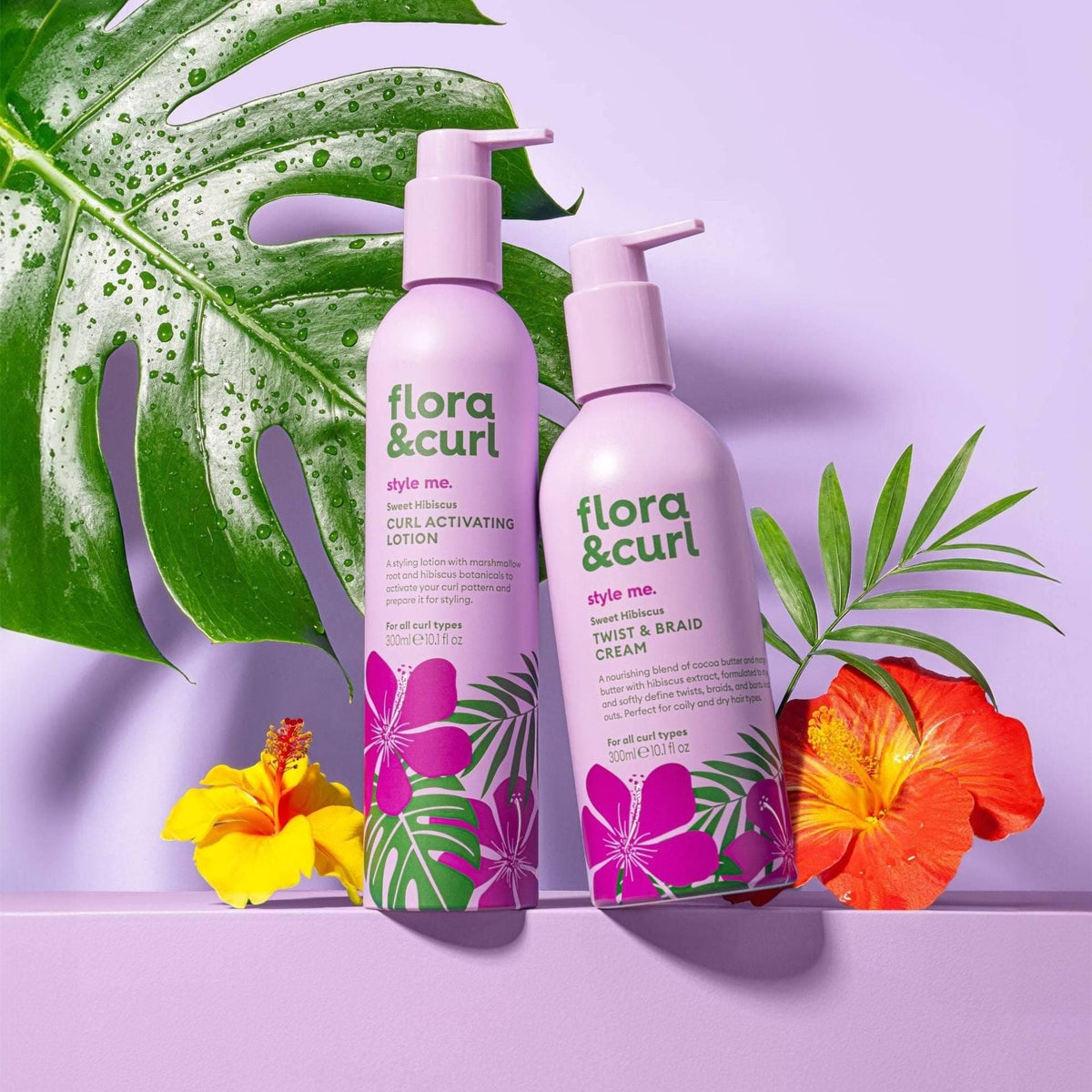 Flora &amp; Curl Style Me Sweet Hibiscus Twist &amp; Braid Cream 300ml - Crema para peinar - Curly Nest Spain