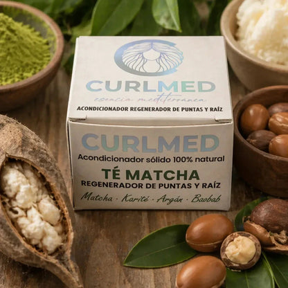 CurlMed Solid Shampoo Brittle Hair Matcha Tea 80g - Champú sólido - Curly Nest Spain